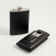 3 Piece Black Leather Flask (8 oz), Cigar Case & Cutter Set, 